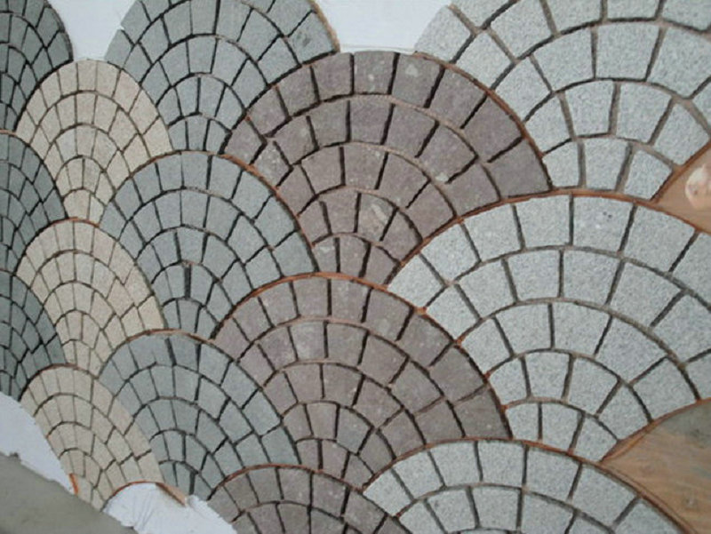 Flamed Granite Fan Pattern Netting Cobblestone