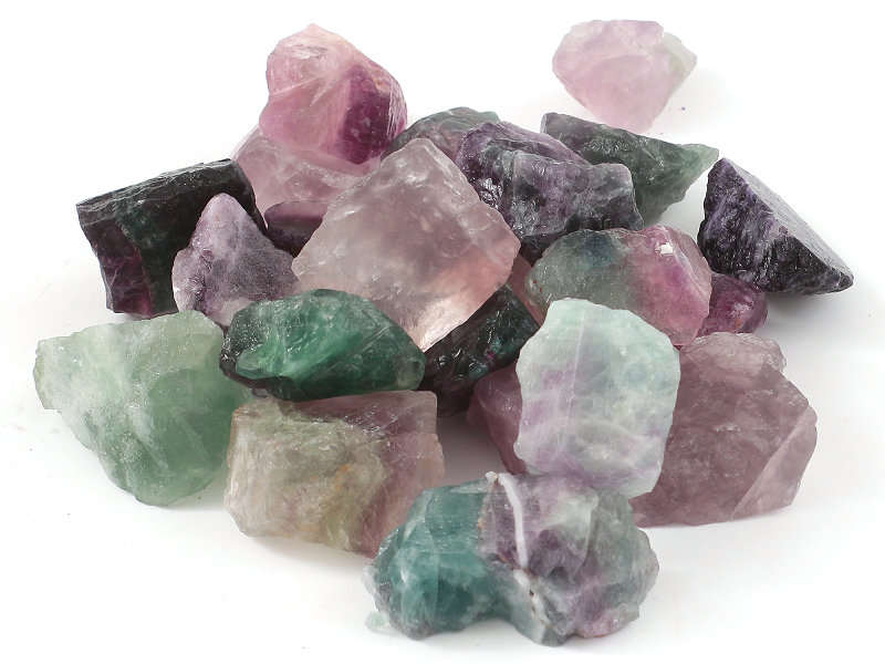 Rainbow Fluorite Crystal Rough Gravel